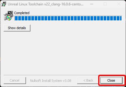 Linux toolchain installer finished