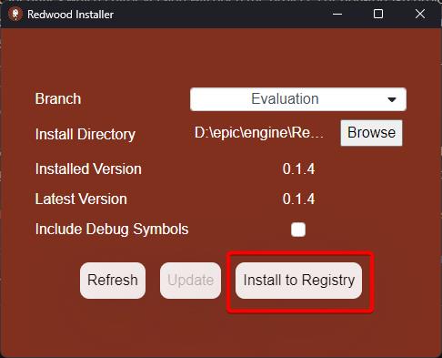 Redwood Installer - Install to Registry